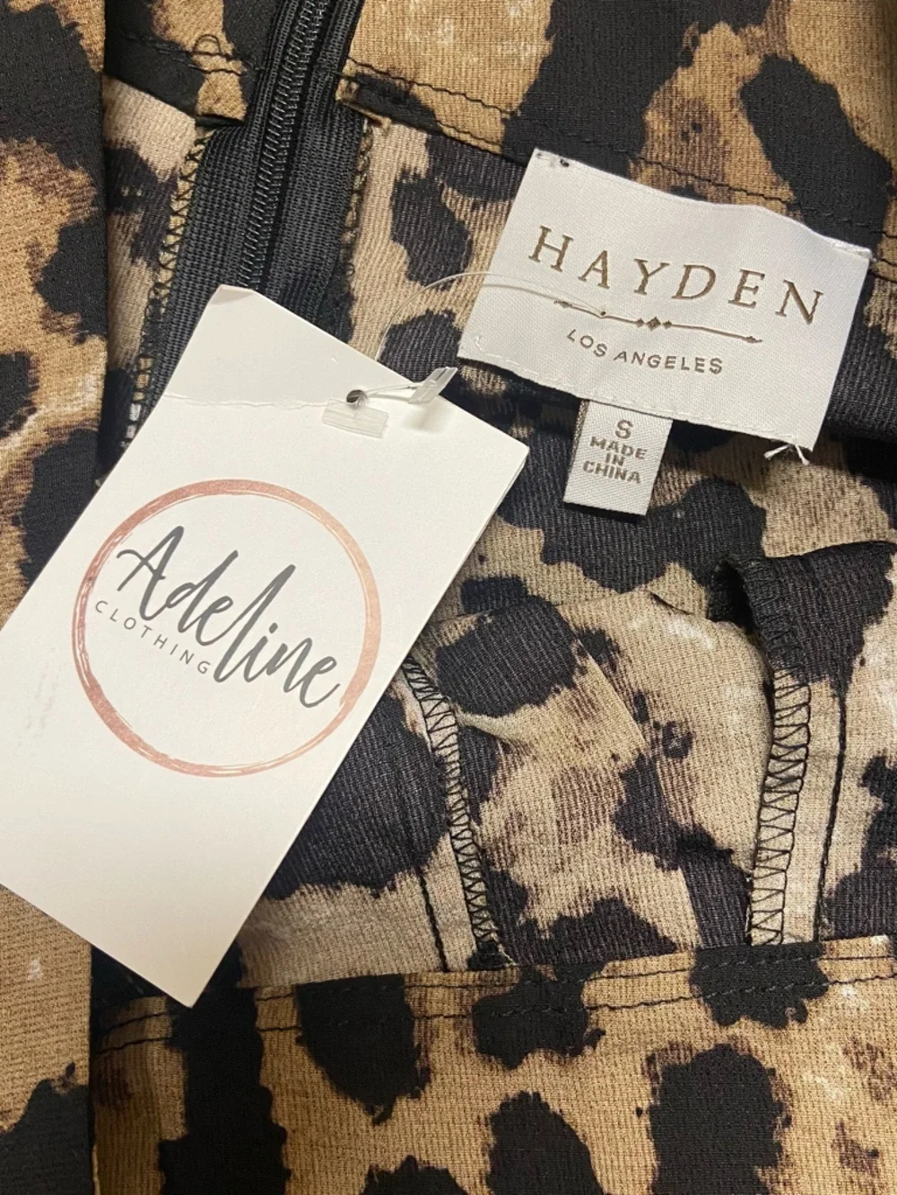 Hayden Los Angeles Leopard-Print Pleated Swing Shorts Size S Tan & Black Spring